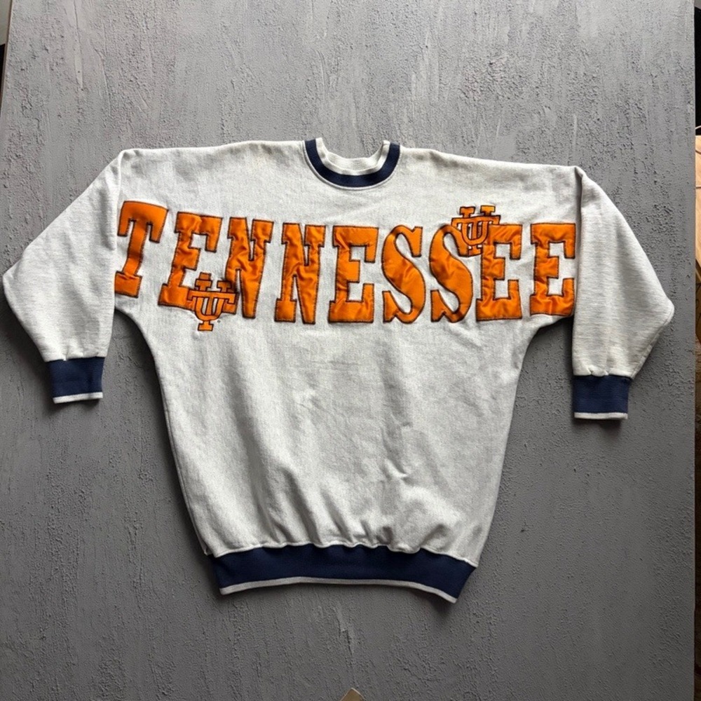 Vintage Tennessee Volunteers Sweatshirt XL Grey 1990s AOP NCAA